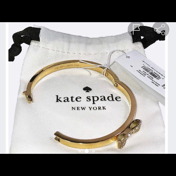 NWT Yellow Gold Kate Spade Bow Bracelet - Picture 4 of 5